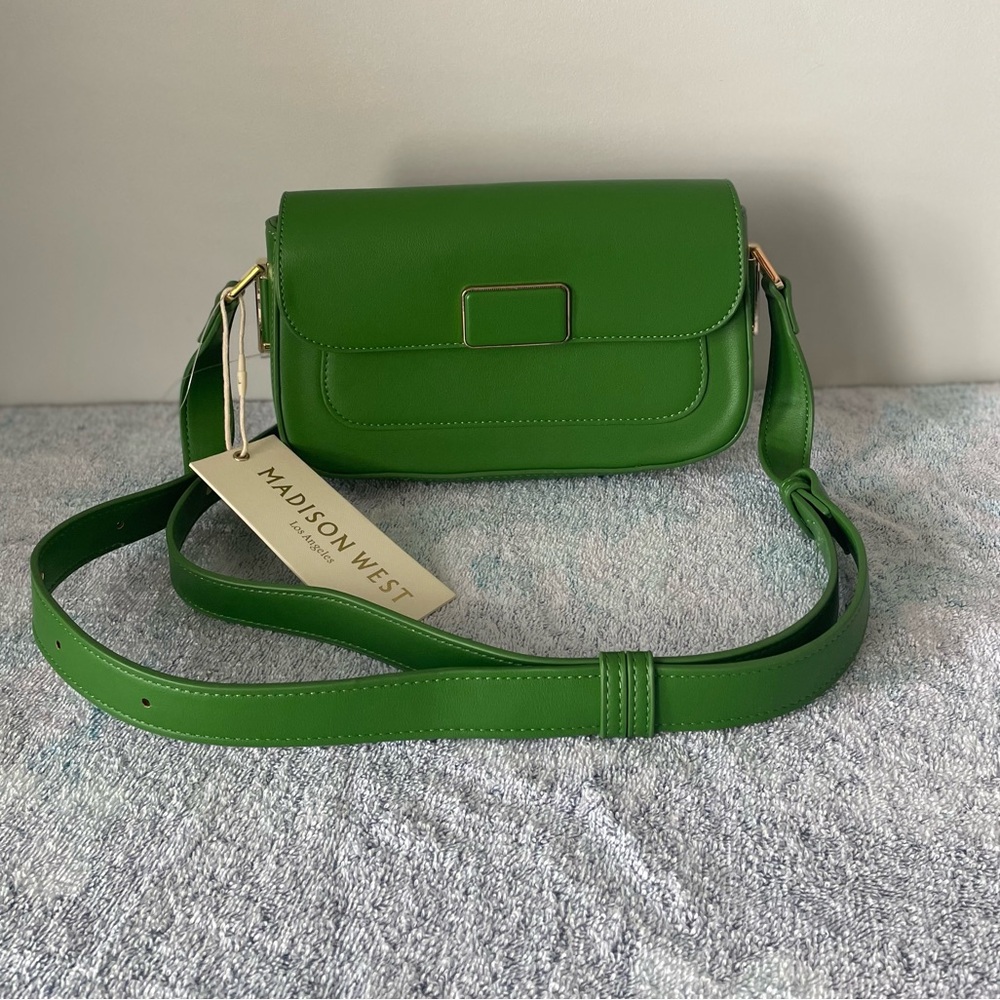 Madison West Vibrant Green Crossbody Bag